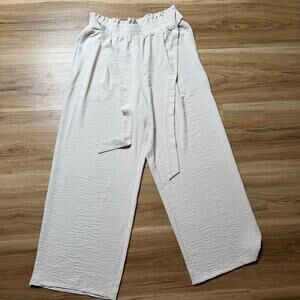 Women’s White Wide Leg Lounge Pants – Size L